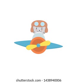 Cute cat on a plane vector