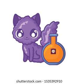 cute cat on white background vector illustration design