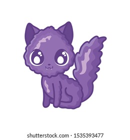 cute cat on white background vector illustration design