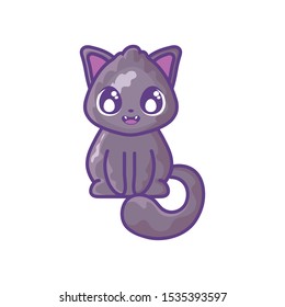 cute cat on white background vector illustration design