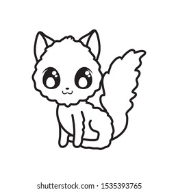cute cat on white background vector illustration design