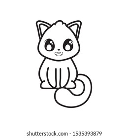 cute cat on white background vector illustration design