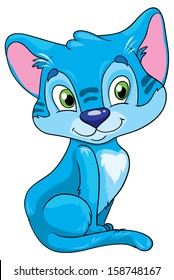 cute cat on a white background, vector illustration