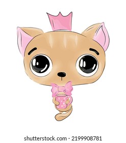 cute cat on white background illustration
