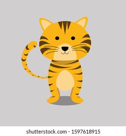 Cute cat orens stripes pose