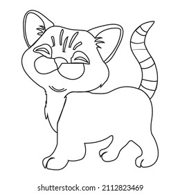 Cute Cat Outline Coloring Page Kids Stock Vector (Royalty Free ...