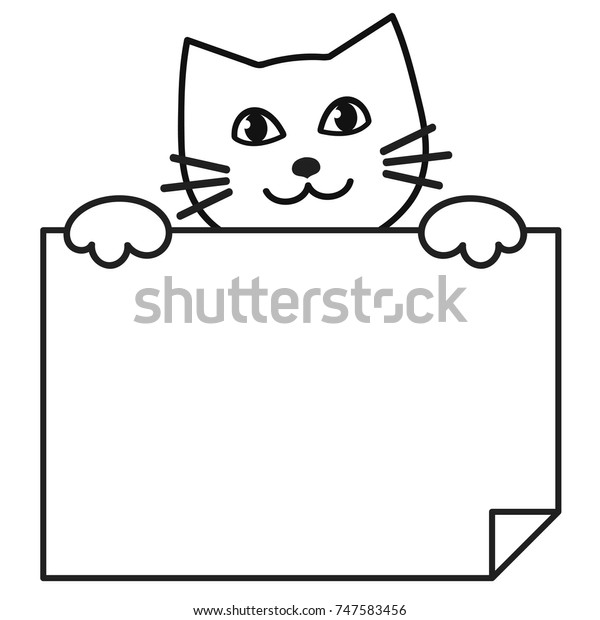 Cute Cat Paper Stock Vector (Royalty Free) 747583456 | Shutterstock