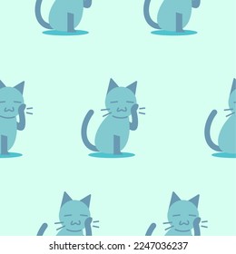 cute cat pattern flat illustration. pattern paint. seamless cute cat pattern.
