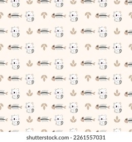 Cute cat pattern graphic vector illustration