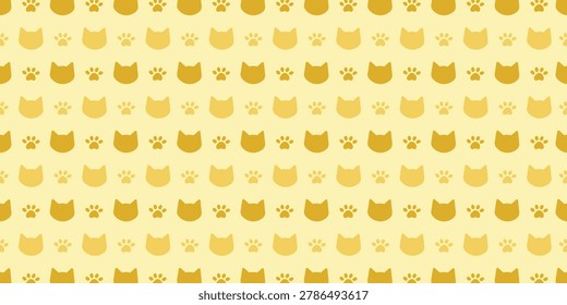 Cute cat pattern illustration featuring seamless animal background playful pet texture and decorative design for kids fabric wallpaper and wrapping projects