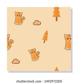 cute cat pattern illustration vector