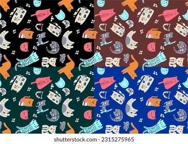 cute cat pattern printing for baby