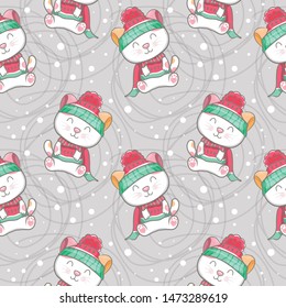 cute cat with pattern set