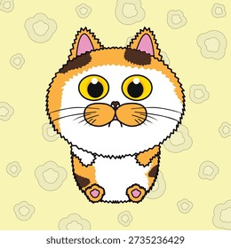 Cute cat pattern, suitable for fabric, rugs, and gift wrapping paper.