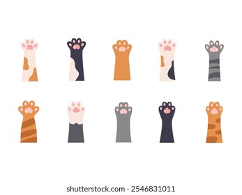 Cute Cat Paw Element Set 