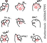 Cute Cat Paw Emoji Art Design Sticker