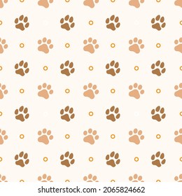 cute cat paw seamless pattern background