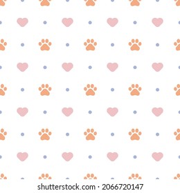 cute cat paw seamless pattern vector