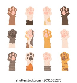 cute cat paw vector collection