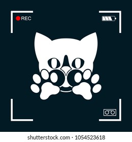 Cute Cat, paws - logo, symbol, protect sign