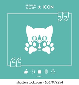 Cute Cat, paws - logo, symbol, protect sign