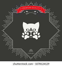 Cute Cat, paws - logo, symbol, protect sign
