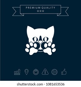 Cute Cat, paws - logo, symbol, protect sign