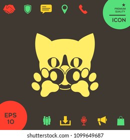 Cute Cat, paws - logo, symbol, protect sign