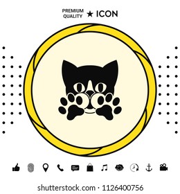 Cute Cat, paws - logo, symbol, protect sign