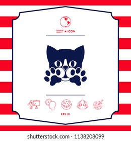 Cute Cat, paws - logo, symbol, protect sign