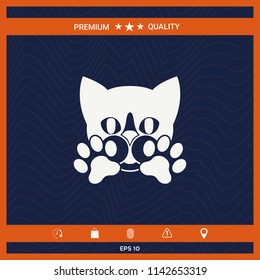 Cute Cat, paws - logo, symbol, protect sign