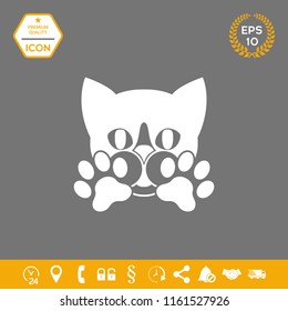 Cute Cat, paws - logo, symbol, protect sign