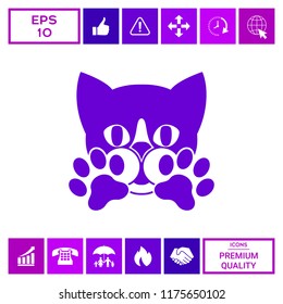 Cute Cat, paws - logo, symbol, protect sign