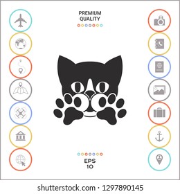 Cute Cat, paws - logo, symbol, protect sign