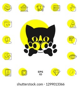 Cute Cat, paws - logo, symbol, protect sign