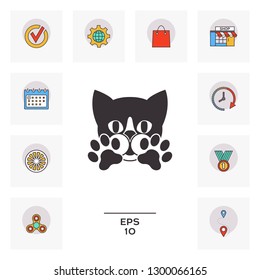 Cute Cat, paws - logo, symbol, protect sign