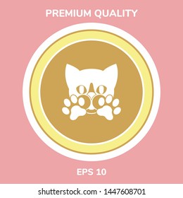 Cute Cat, paws - logo, symbol, protect sign