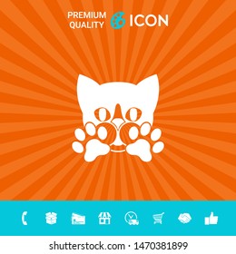 Cute Cat, paws - logo, symbol, protect sign