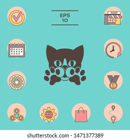 Cute Cat, paws - logo, symbol, protect sign