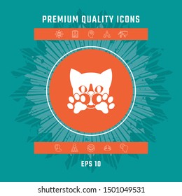 Cute Cat, paws - logo, symbol, protect sign