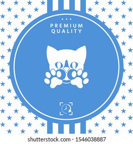 Cute Cat, paws - logo, symbol, protect sign