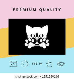 Cute Cat, paws - logo, symbol, protect sign
