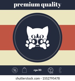Cute Cat, paws - logo, symbol, protect sign