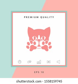 Cute Cat, paws - logo, symbol, protect sign
