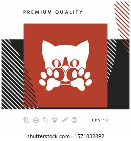 Cute Cat, paws - logo, symbol, protect sign