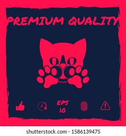 Cute Cat, paws - logo, symbol, protect sign