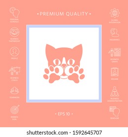 Cute Cat, paws - logo, symbol, protect sign
