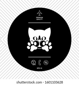 Cute Cat, paws - logo, symbol, protect sign