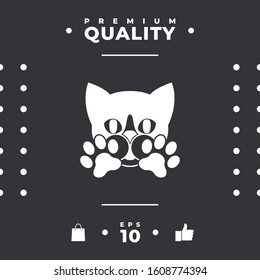 Cute Cat, paws - logo, symbol, protect sign