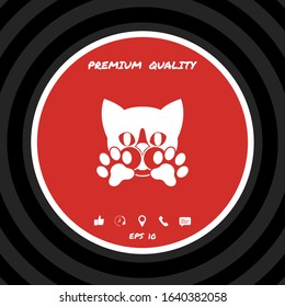 Cute Cat, paws - logo, symbol, protect sign